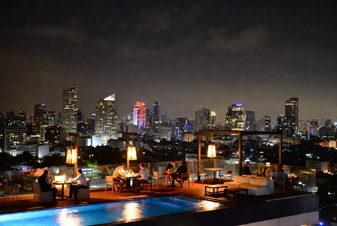 Hotel rooftop pool